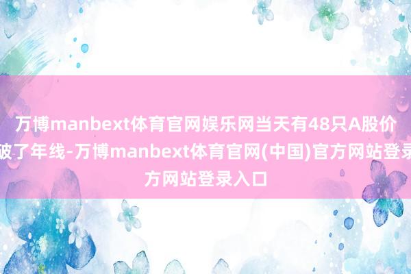 万博manbext体育官网娱乐网当天有48只A股价钱冲破了年